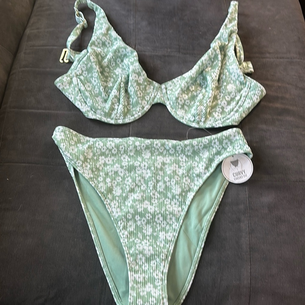 Green floral Hollister bikini